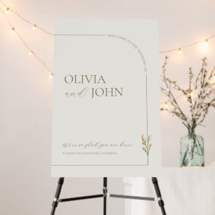 Rustic Linen Minimalist Arch Wedding Welcome Sign