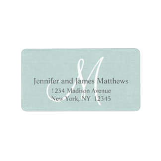 Rustic Linen Monogram for Weddings Label