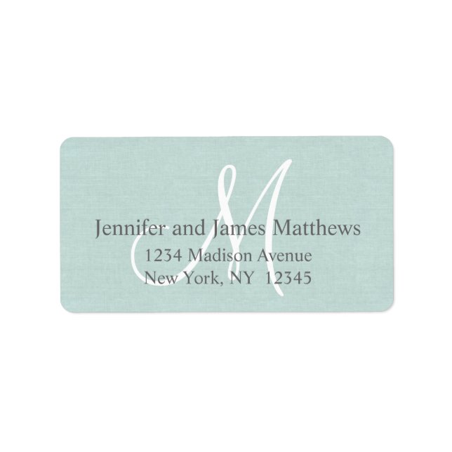 Rustic Linen Monogram for Weddings Label (Front)