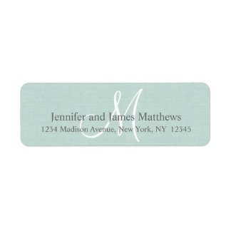 Rustic Linen Monogram for Weddings Label