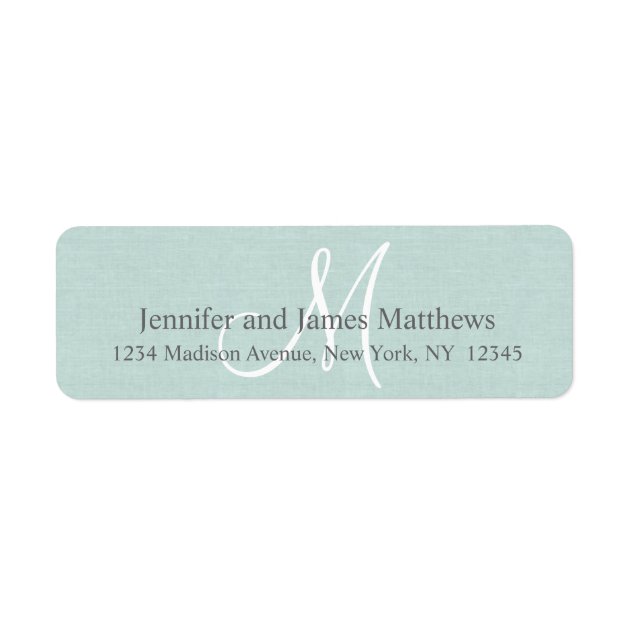 Rustic Linen Monogram For Weddings Label