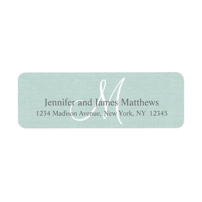 Rustic Linen Monogram for Weddings Label (Front)