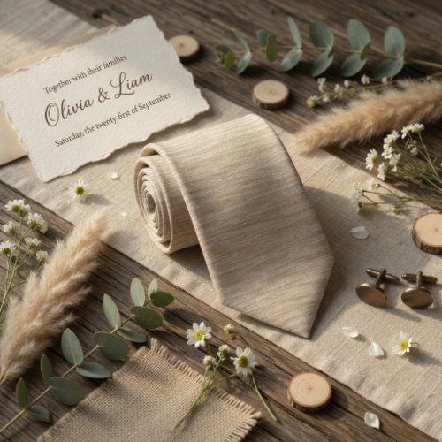Rustic Linen Texture Neck Tie