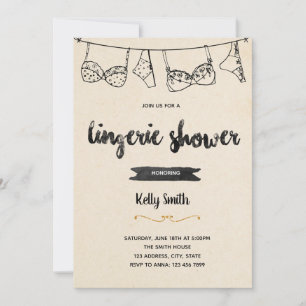 Rustic lingerie shower party Invitation