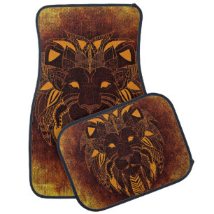 Rustic Lion Head Car Floor Mat
