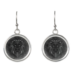 Rustic Lion Head Earrings
