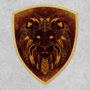 Rustic Lion Head  Patch