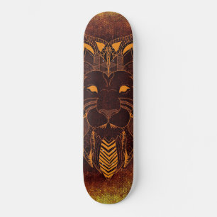 Rustic Lion Head Skateboard