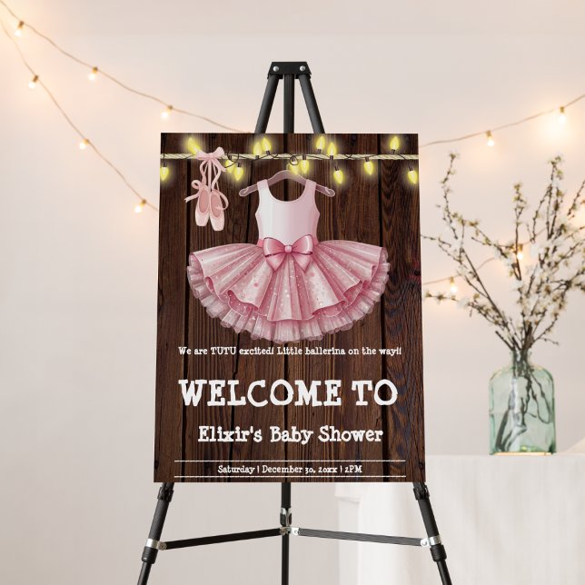 Rustic Little Ballerina Tutu Glitter Baby Shower Foam Board (Creator Uploaded)