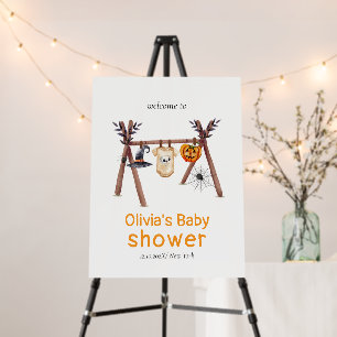 Rustic Little Boo Clothes Baby Shower Welcome Sign