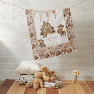 Rustic Little Cowboy Western Baby Blanket