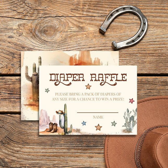 Rustic Little Cowboy Western Diaper Raffle Card (Creator Uploaded)