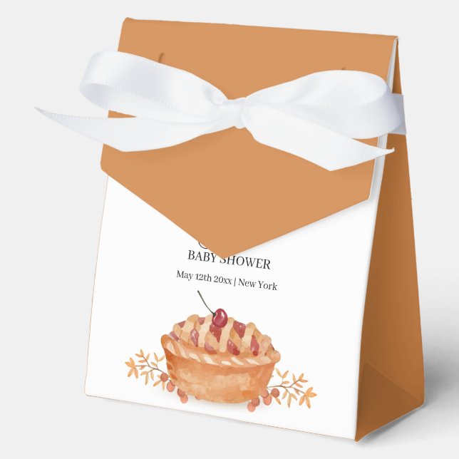 Rustic Little Cutie Pie Cherry Fall Baby Shower  Favor Boxes (Front)