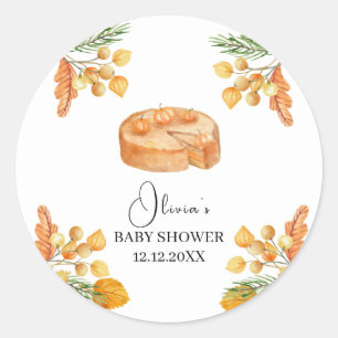 Rustic Little Cutie Pumpkin Pie Fall Baby Shower Classic Round Sticker
