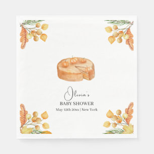 Rustic Little Cutie Pumpkin Pie Fall Baby Shower Napkins