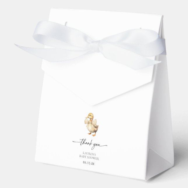 Rustic Little Duckling Duck Thank You Favor Boxes (Front)