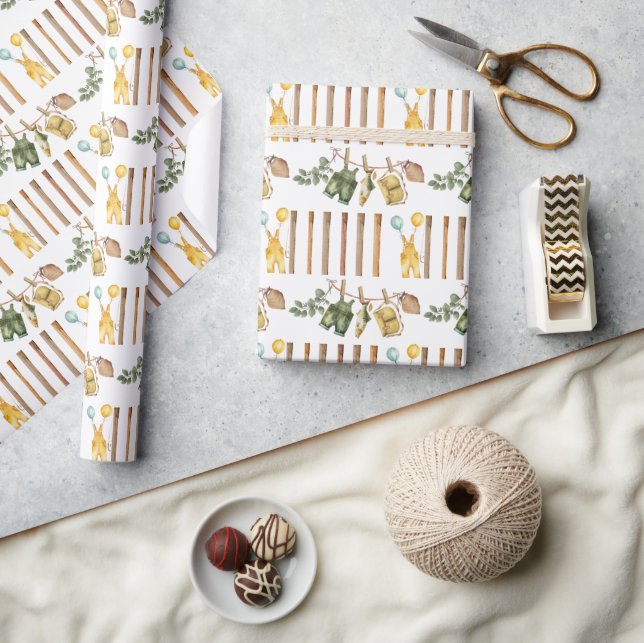 Rustic Little Fisherman Fishing Baby Shower Wrapping Paper (Crafts)