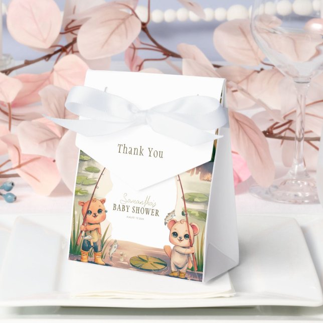 Rustic Little Fisherman Reeling in Joy Baby Shower Favor Boxes (Creator Uploaded)