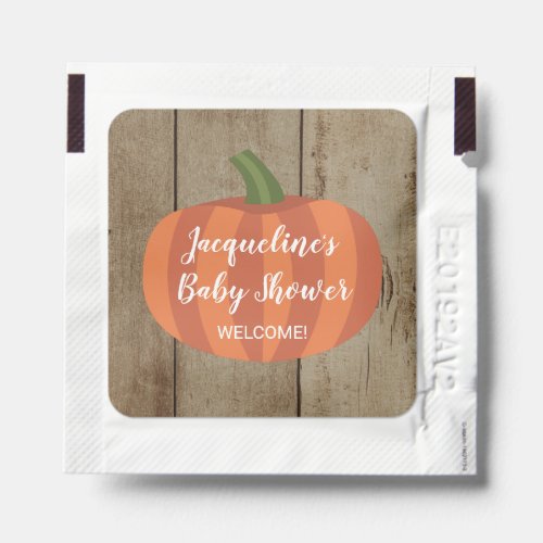 Rustic Little Pumpkin Autumn Fall Baby Shower Hand Sanitizer Packet