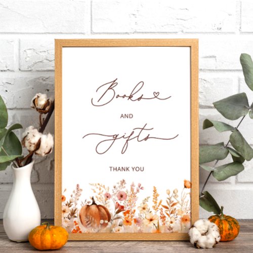 Rustic Little Pumpkin Books and Gifts Baby Shower Poster