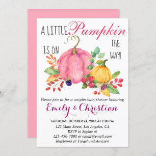 Rustic Little Pumpkin Fall Couples Baby Shower Invitation