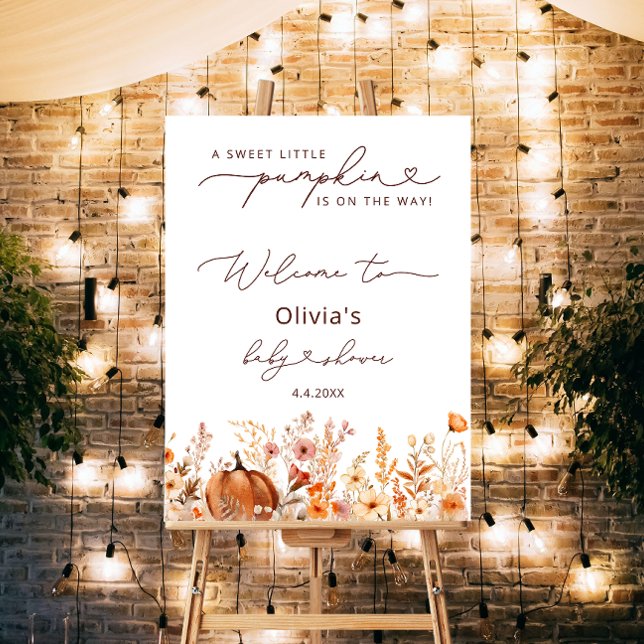 Rustic Little Pumpkin Fall Meadow Welcome Foam Board (Creator Uploaded)