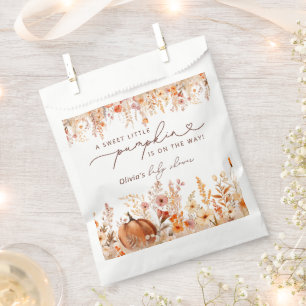 Rustic Little Pumpkin Fall Wildflowers Baby Shower Favor Bag