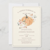 Rustic Little Pumpkin Floral Baby Shower Invitation (Front)
