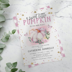 Rustic Little Pumpkin Girl Baby Shower Invitation