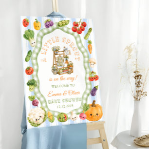 Rustic Little Sprout Boy Baby Shower Welcome Foam Board