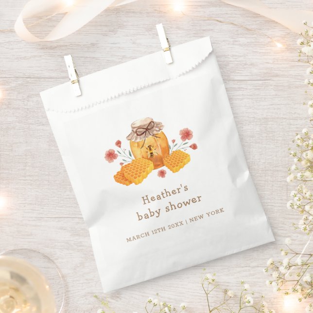 Rustic Little Wildflower Honey Bee Baby Shower  Favor Bag (Clipped)