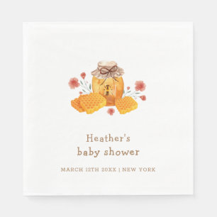 Rustic Little Wildflower Honey Bee Baby Shower Napkins