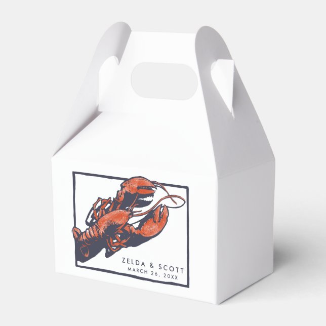 Rustic Lobster Wedding Favor Box (Front Side)