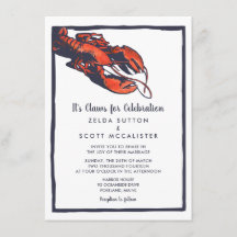 Rustic Lobster Wedding Invitation