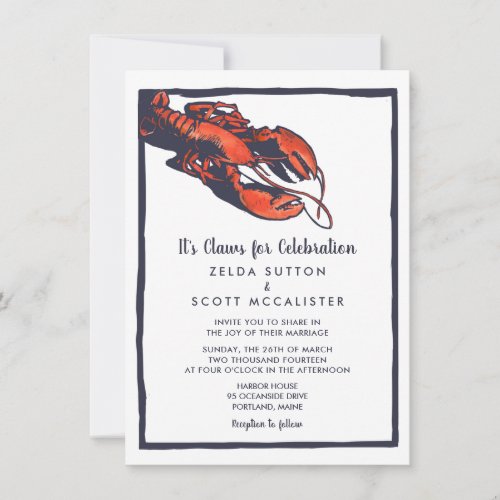 Rustic Lobster Wedding Invitation