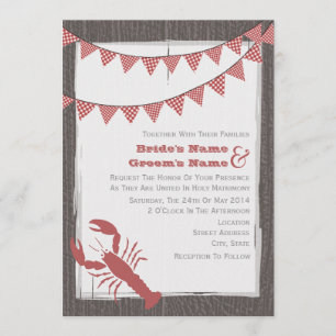 Rustic Lobster Wedding Invite
