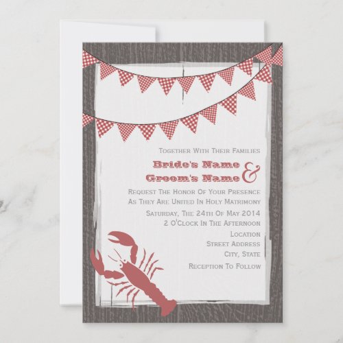 Rustic Lobster Wedding Invite