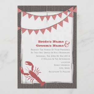 Rustic Lobster Wedding Invite From Bride & Groom