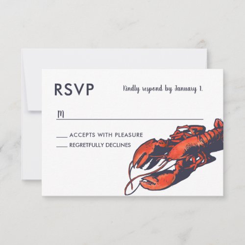 Rustic Lobster Wedding Suite RSVP Card