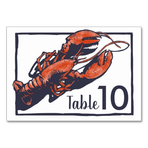 Rustic Lobster Wedding Table Number