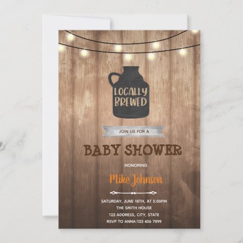 Rustic locally brew theme birthday invitation