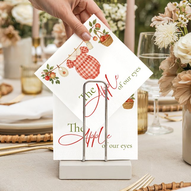 Rustic Locally Grown Clothesline Apple Baby Shower Napkins (Creator Uploaded)