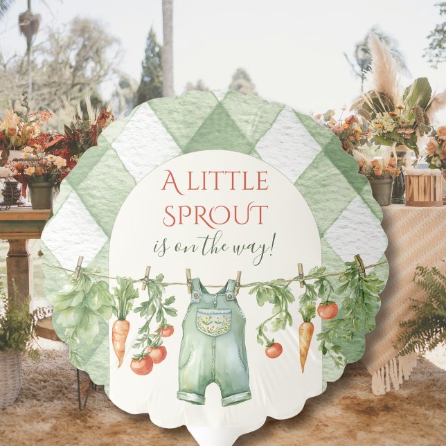 Rustic Locally Grown Neutral Sprout Baby Shower Balloon (Creator Uploaded)