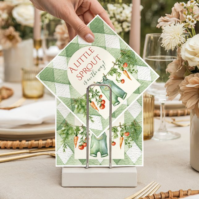 Rustic Locally Grown Neutral Sprout Baby Shower Napkins (Creator Uploaded)