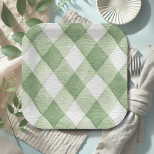 Rustic Locally Grown Neutral Sprout Baby Shower Paper Plates