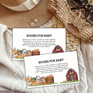 Rustic Locally Grown Veggie Books For Baby Shower Enclosure Card
