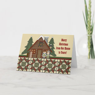 Rustic Lodge Country Cabin Christmas Holiday Card