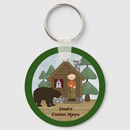 Rustic Lodge Country Cabin Keys with Bear Custom Keychain