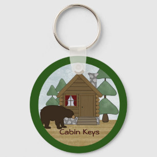 Rustic Lodge Country Cabin Keys with Bear Keychain