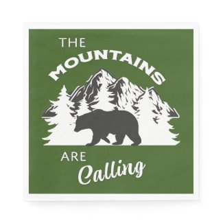 Rustic Lodge Mountains Are Calling Napkins